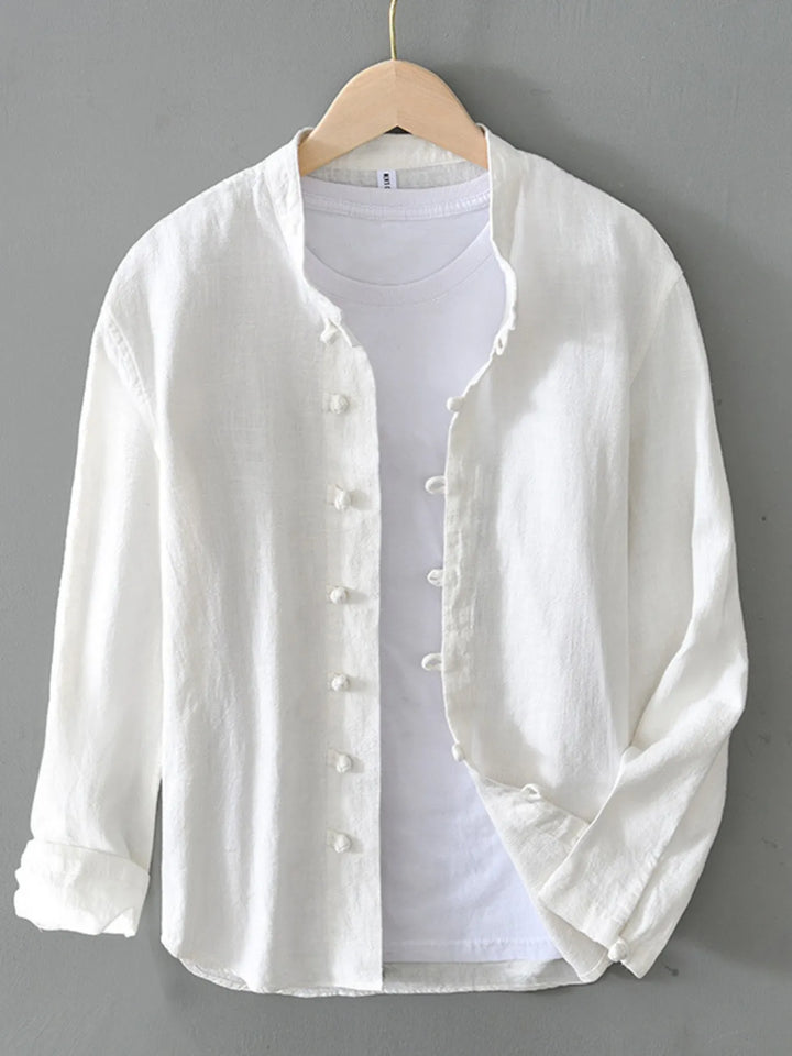Men's Plus Size Button Up Long Sleeve Shirt - cas7m