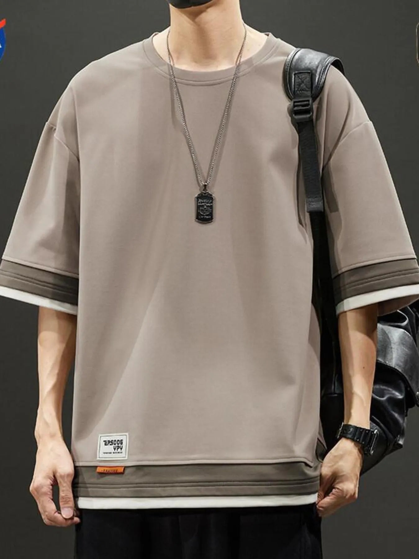 Men's Plus Size Casual Loose Fit Short Sleeve T-Shirt - cas7m