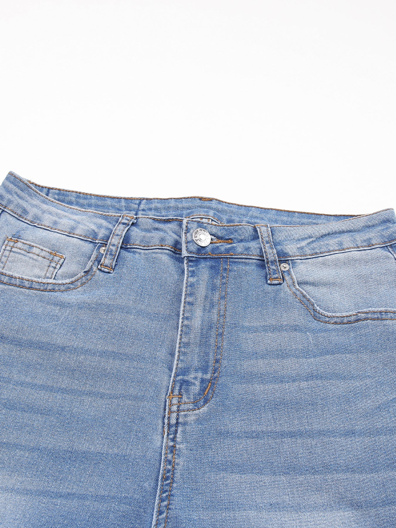 Whiskered Wash Raw Hem Cropped Jeans - cas7m
