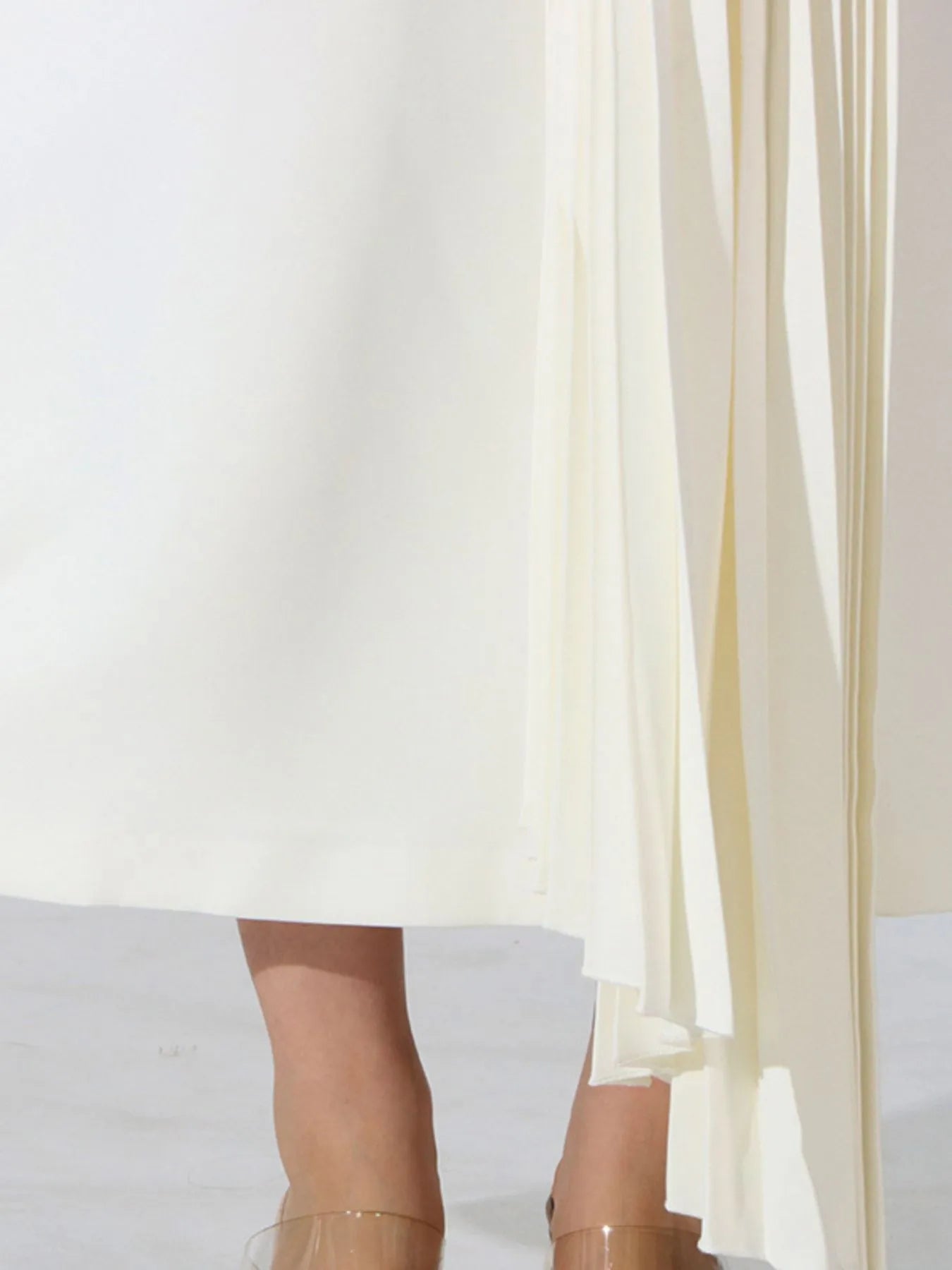 Single Shoulder Pleated Dress - cas7m