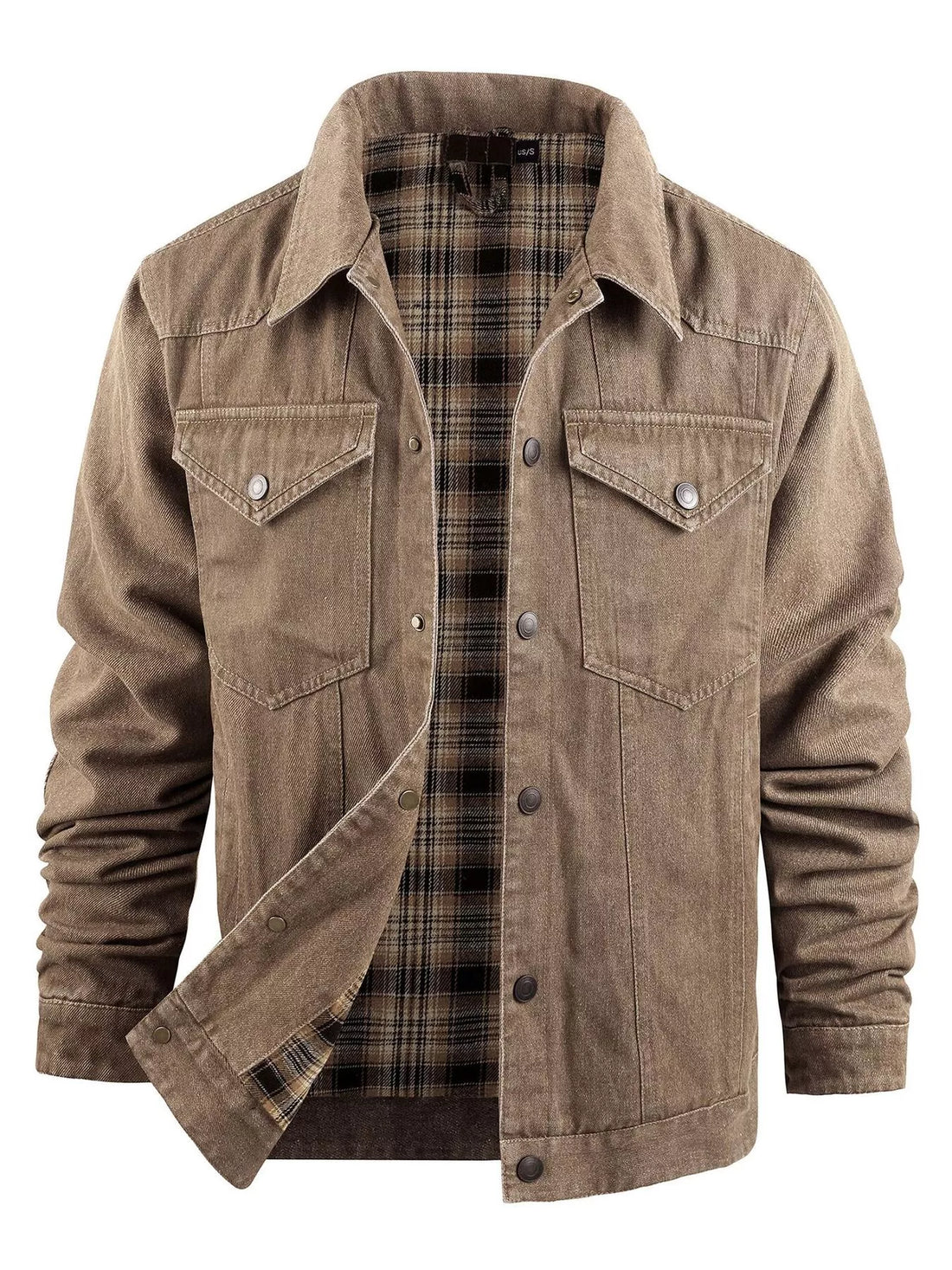 Men's Casual Snap Down Denim Jacket - cas7m
