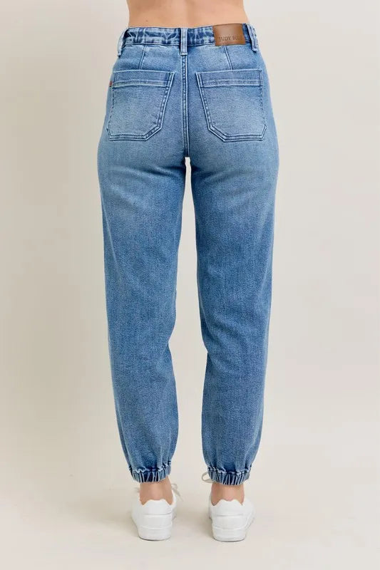 Judy Blue Full Size High Waist Denim Jogger Plus Size - cas7m