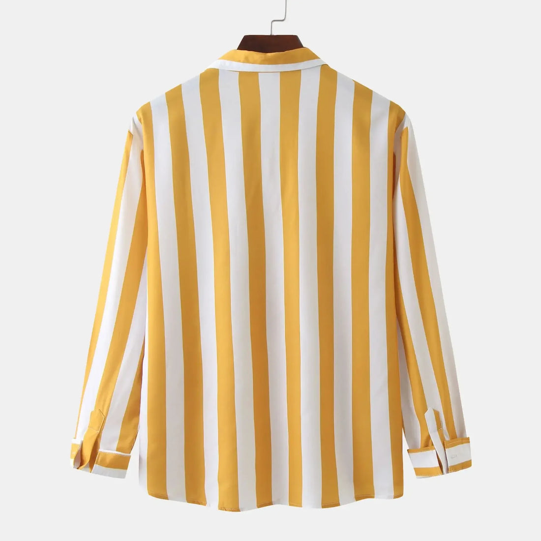 Men's Striped Button-Down Long Sleeve Shirt - cas7m
