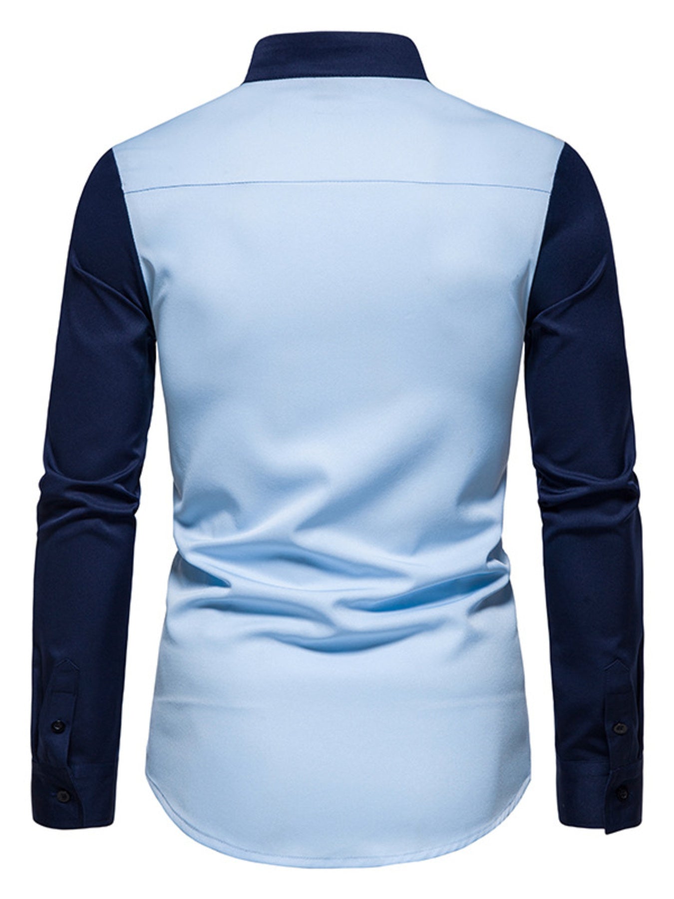 Men's Asymmetrical Button-Down Long Sleeve Shirt - cas7m