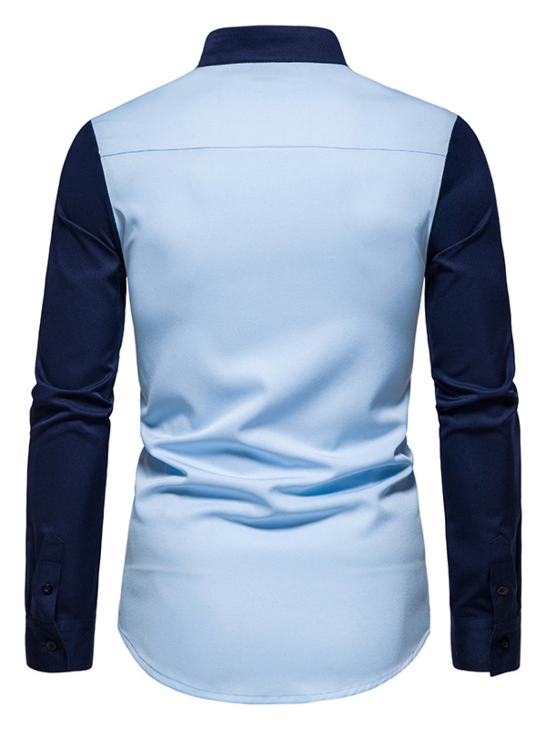 Men's Asymmetrical Button-Down Long Sleeve Shirt - cas7m