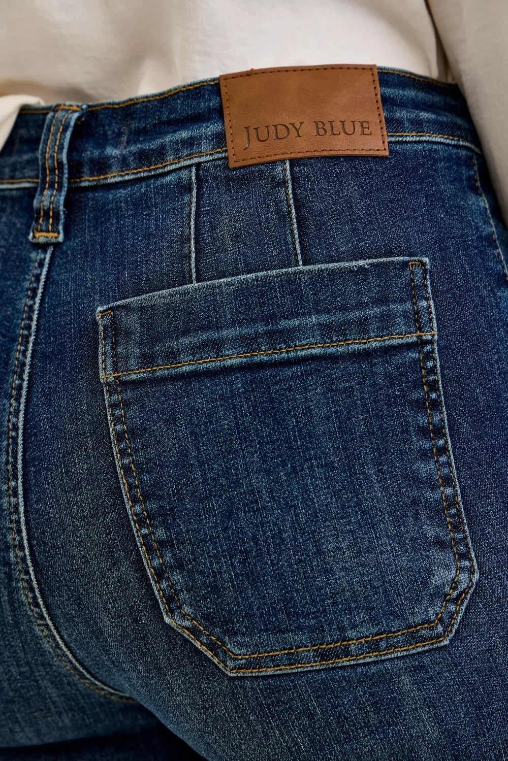 Judy Blue High Waist Wide Crop Utility Jeans with Patch Pocket - cas7m