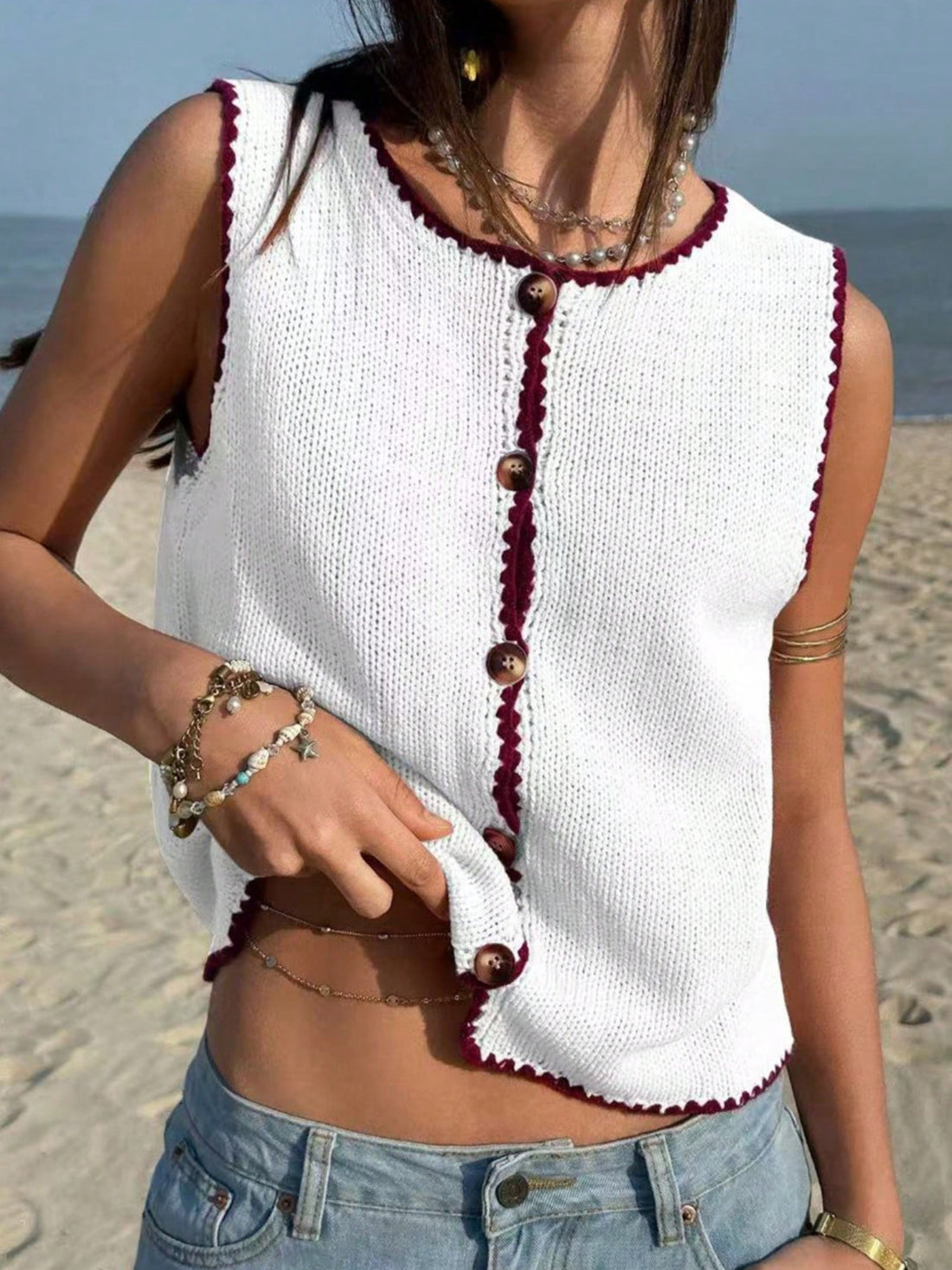 Button-Down Sweater Vest - cas7m