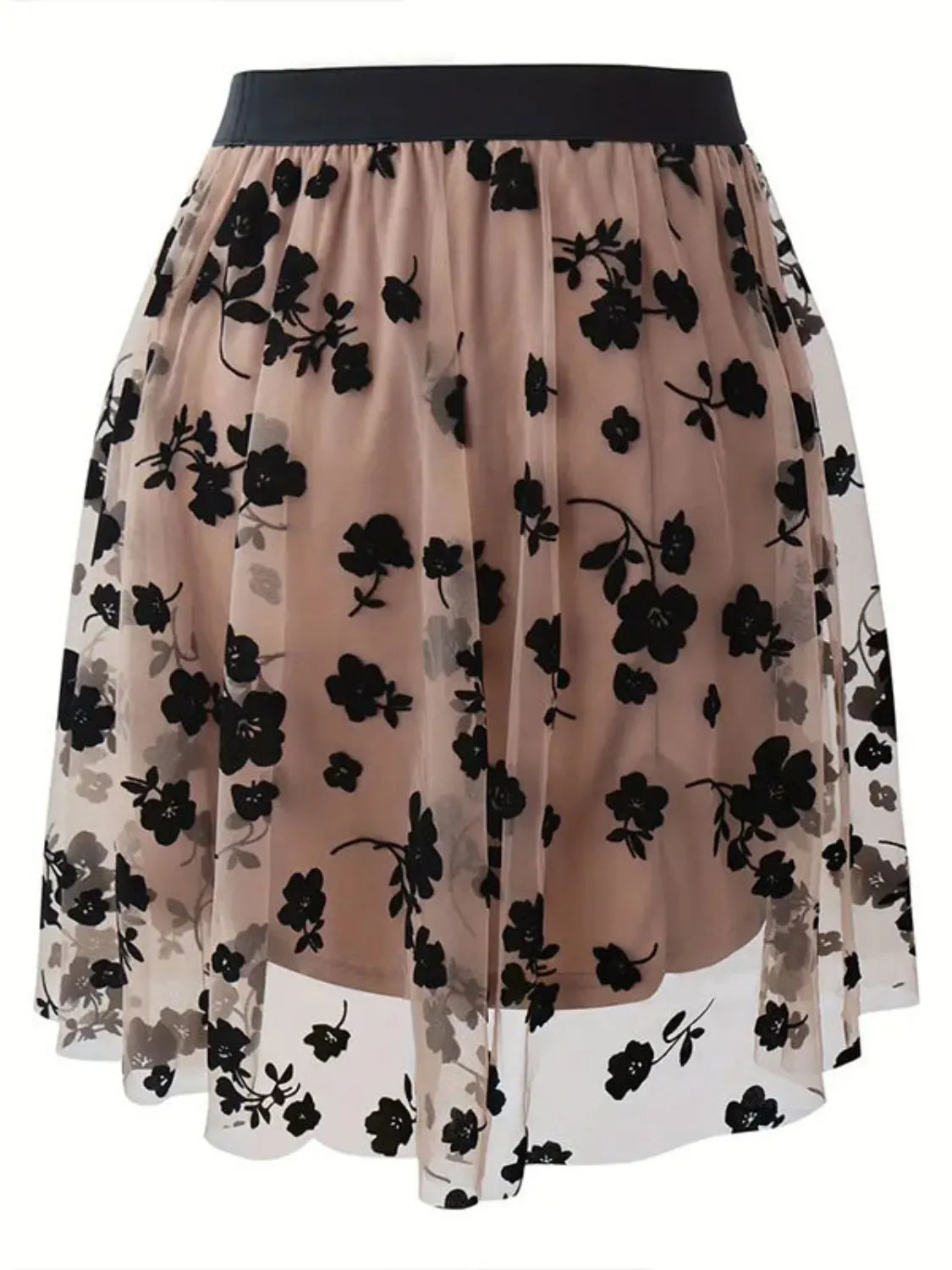 Floral Print High Waist Mini Skirt - cas7m