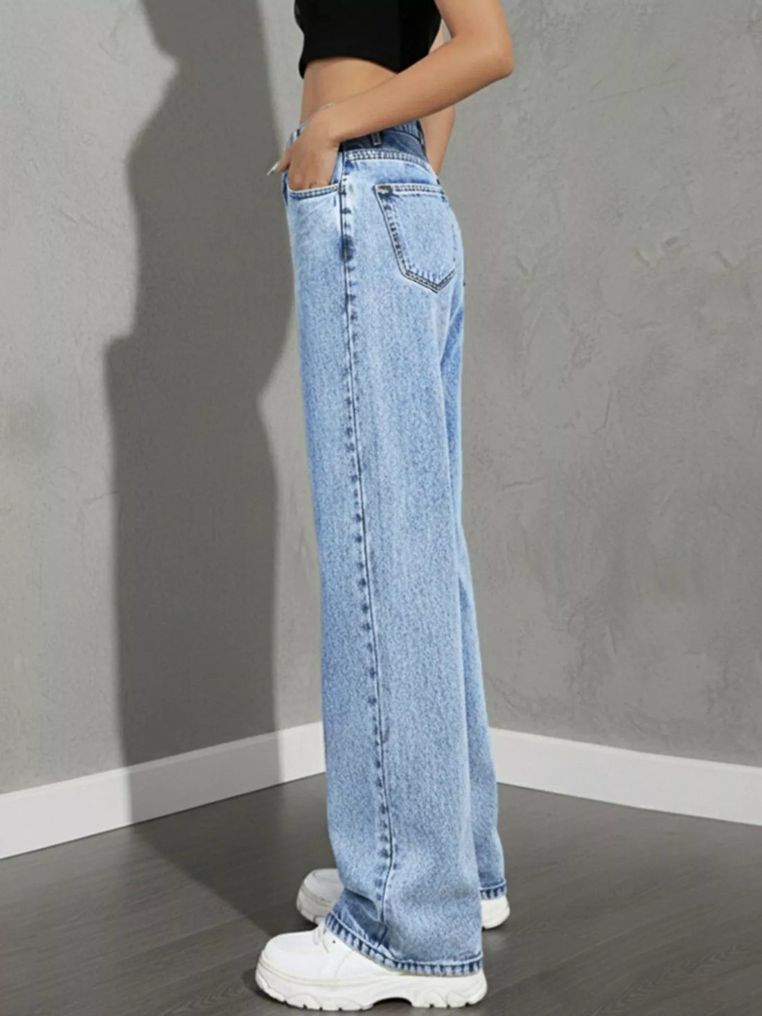 High Waist Wide Leg Jeans - cas7m