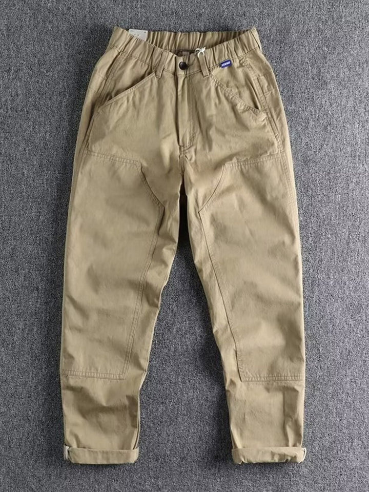 Men's Plus Size Casual Elastic Waist Cargo Pants - cas7m