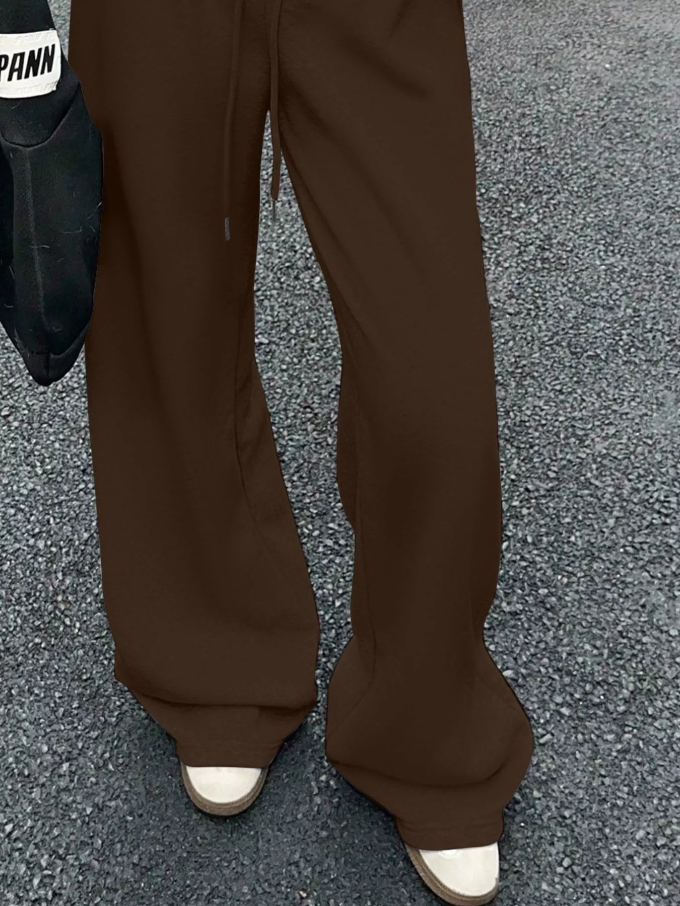 Wide Leg Drawstring Sweatpants - cas7m