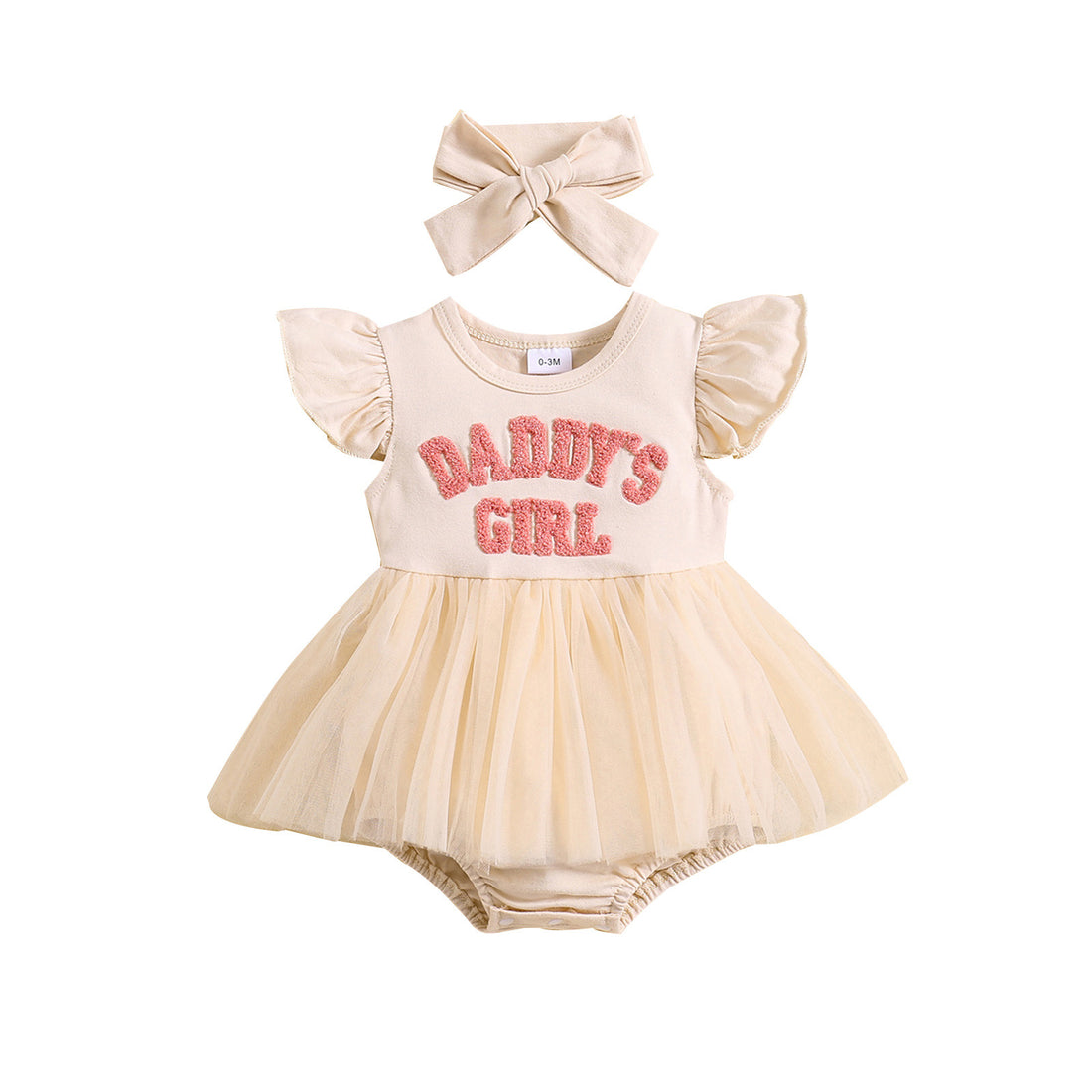 Sweet Flounced Sleeve Fluffy Mesh Dress Two-piece Set - cas7m