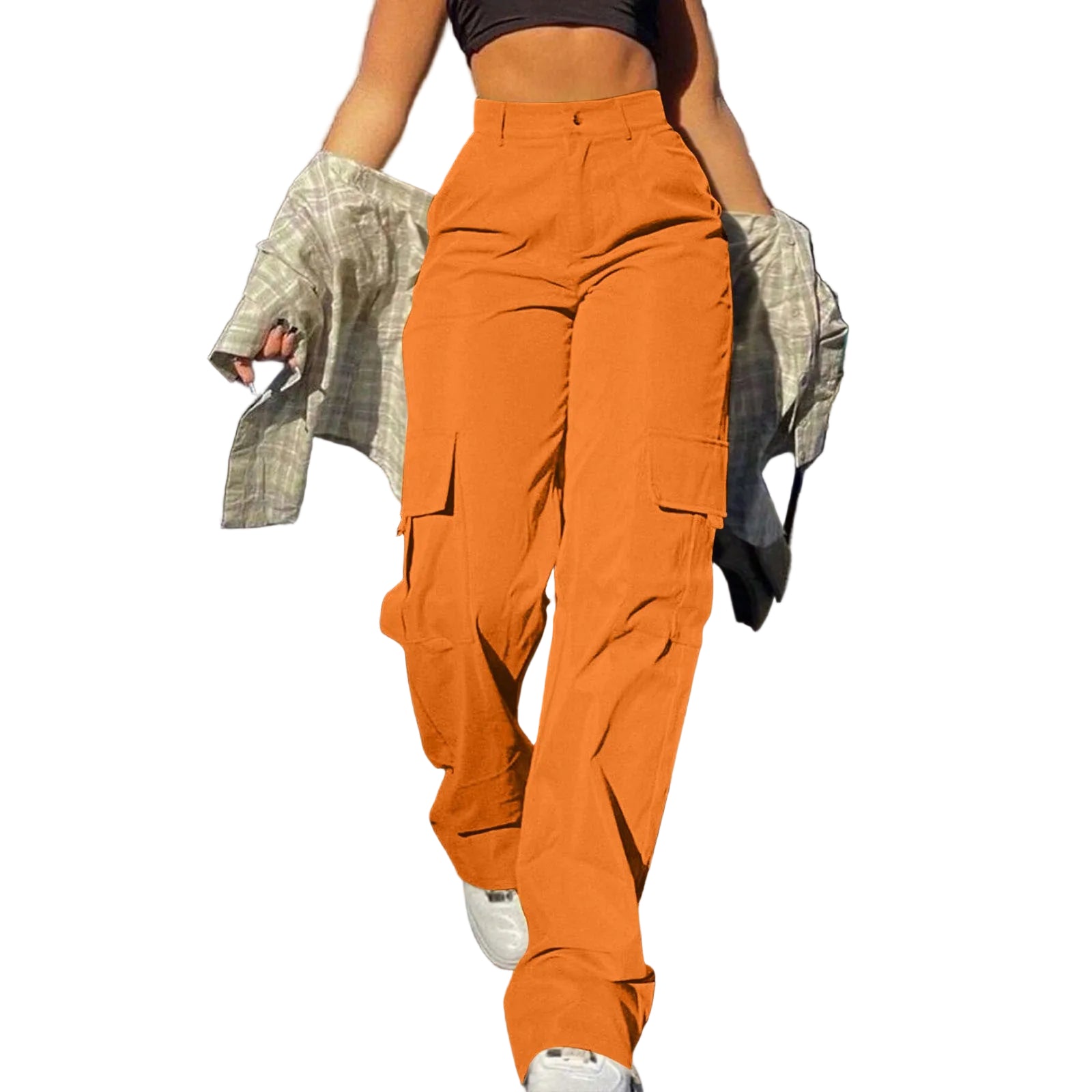 Multi-Pocket Workwear Straight-leg Trousers - cas7m