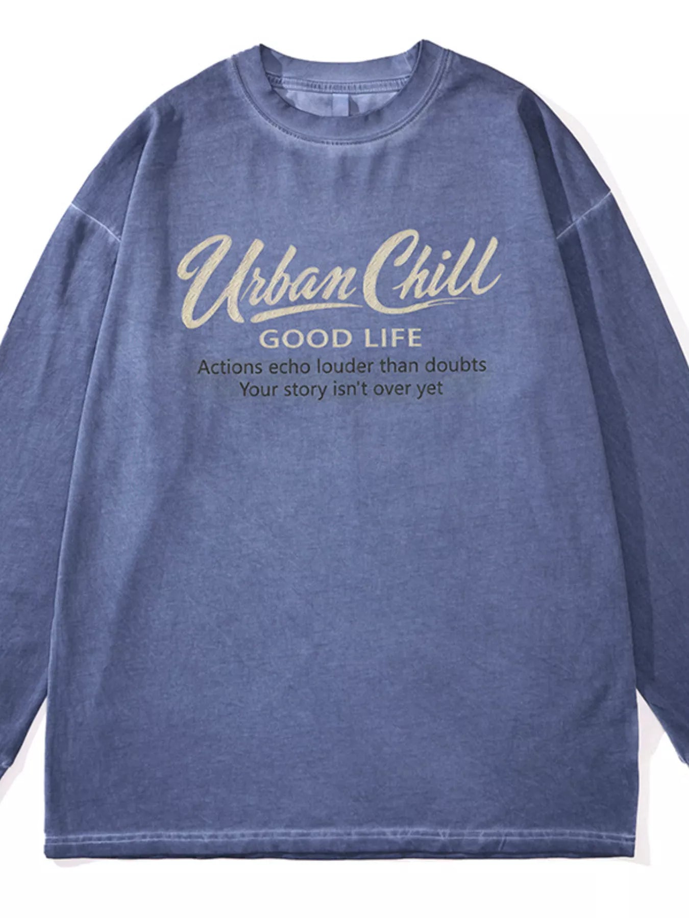 Men's Plus Size Letter Graphic Long Sleeve T-Shirt - cas7m