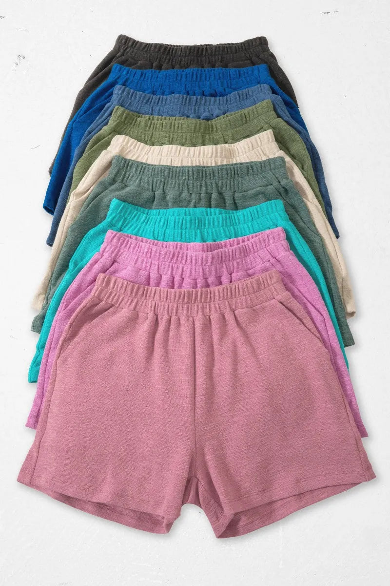 Zenana Cotton Slub Shorts - cas7m
