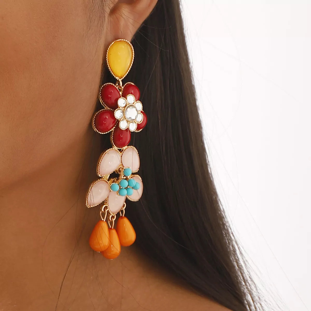 Flower Dangle Earrings - cas7m