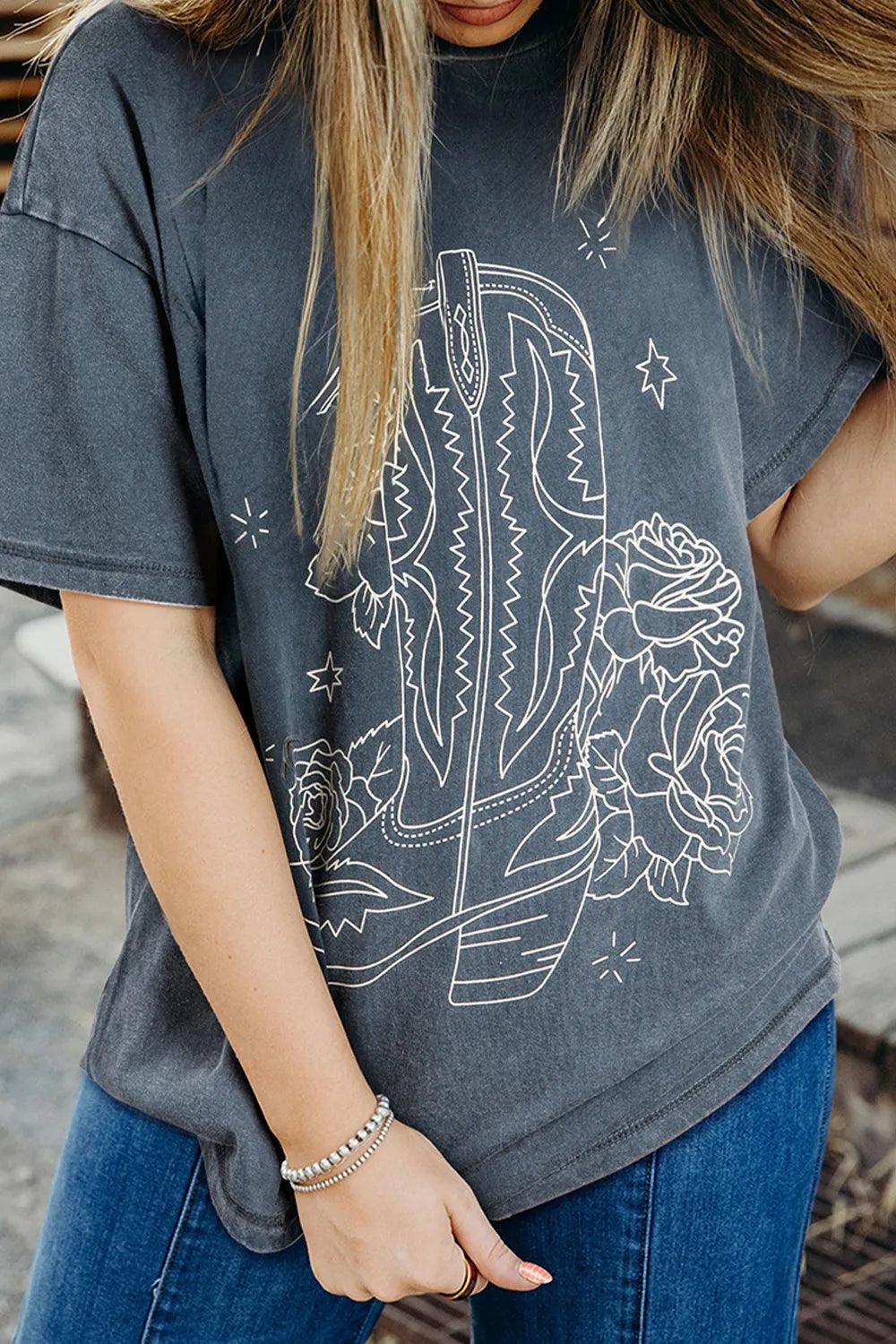 Western Cowboy Boots Graphic T-Shirt - cas7m