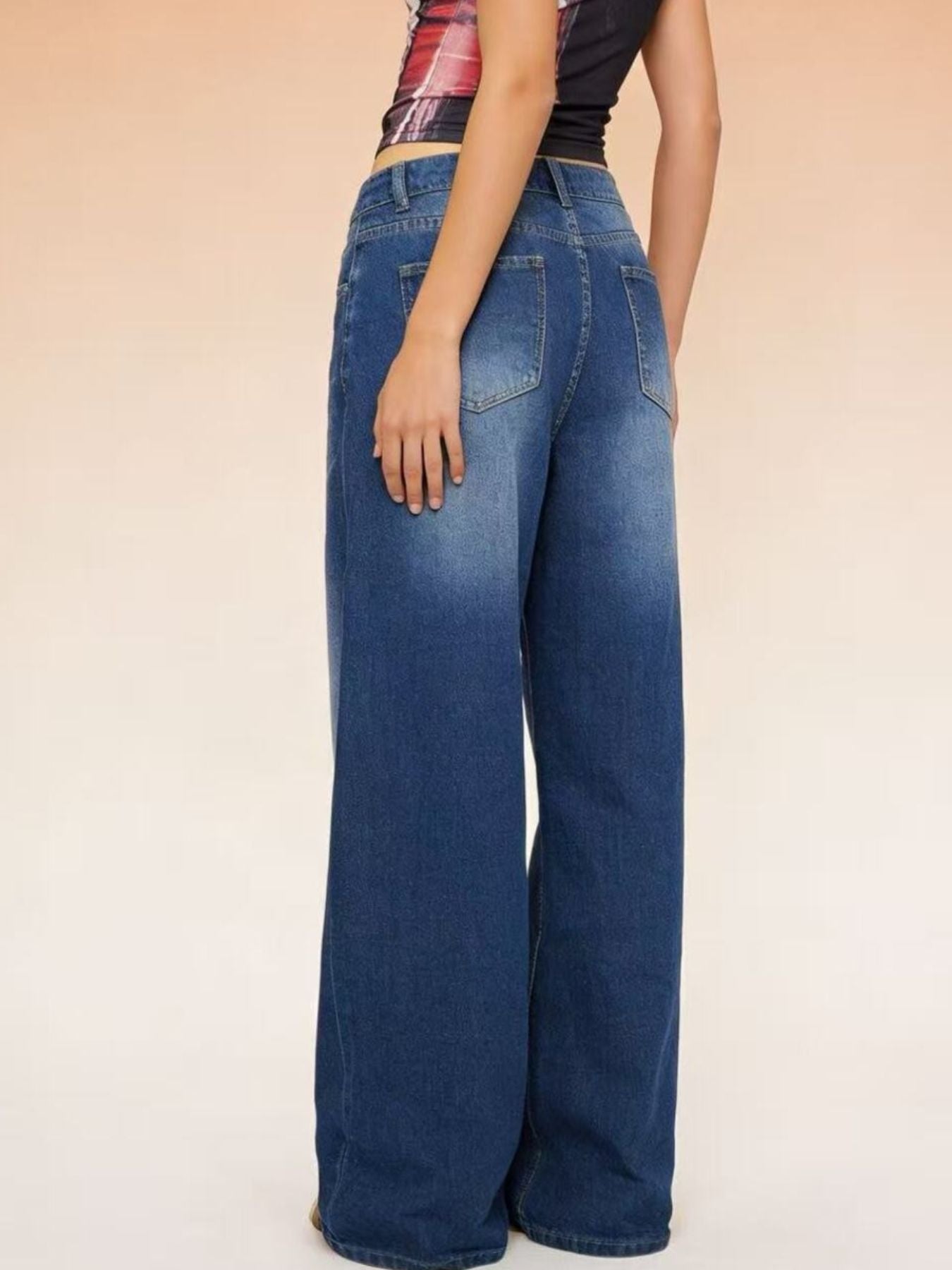 High-Waisted Wide Leg Jeans - cas7m