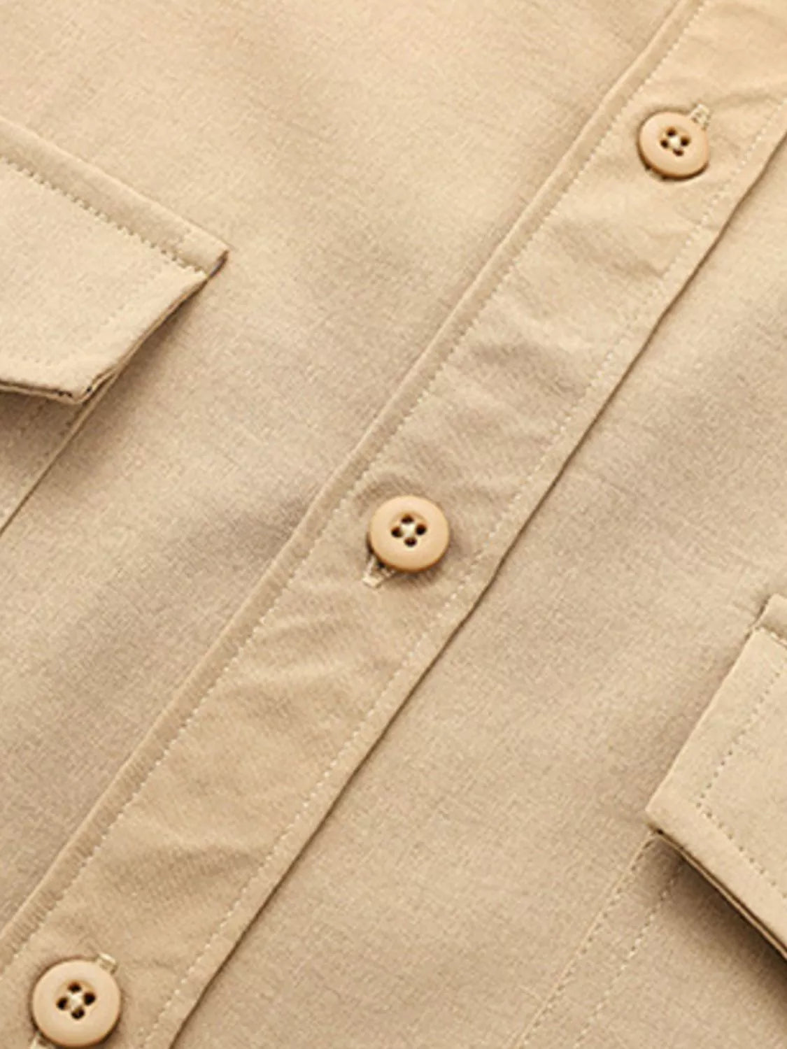 Men's Solid Color Long Sleeve Button-Up Shirt - cas7m