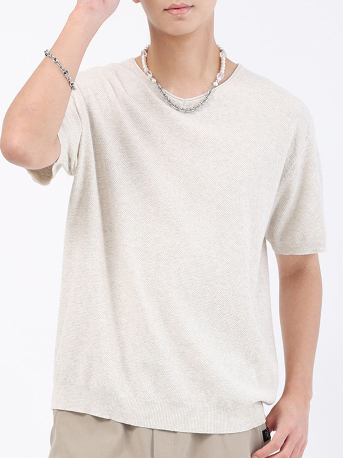Men's Plus Size Casual Knit Short Sleeve T-Shirt - cas7m