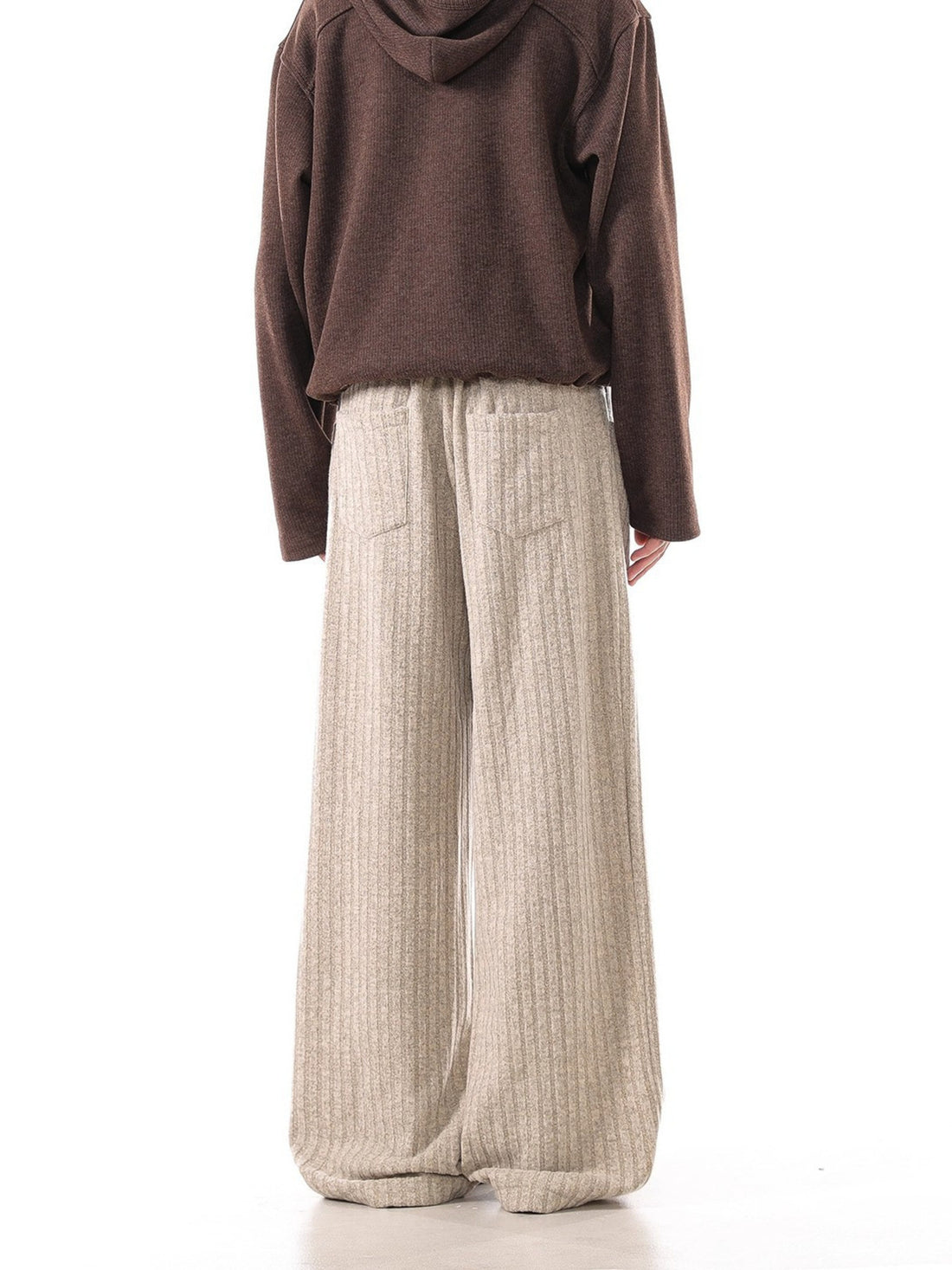 Men's Plus Size Ribbed Knit Loose Fit Pants - cas7m