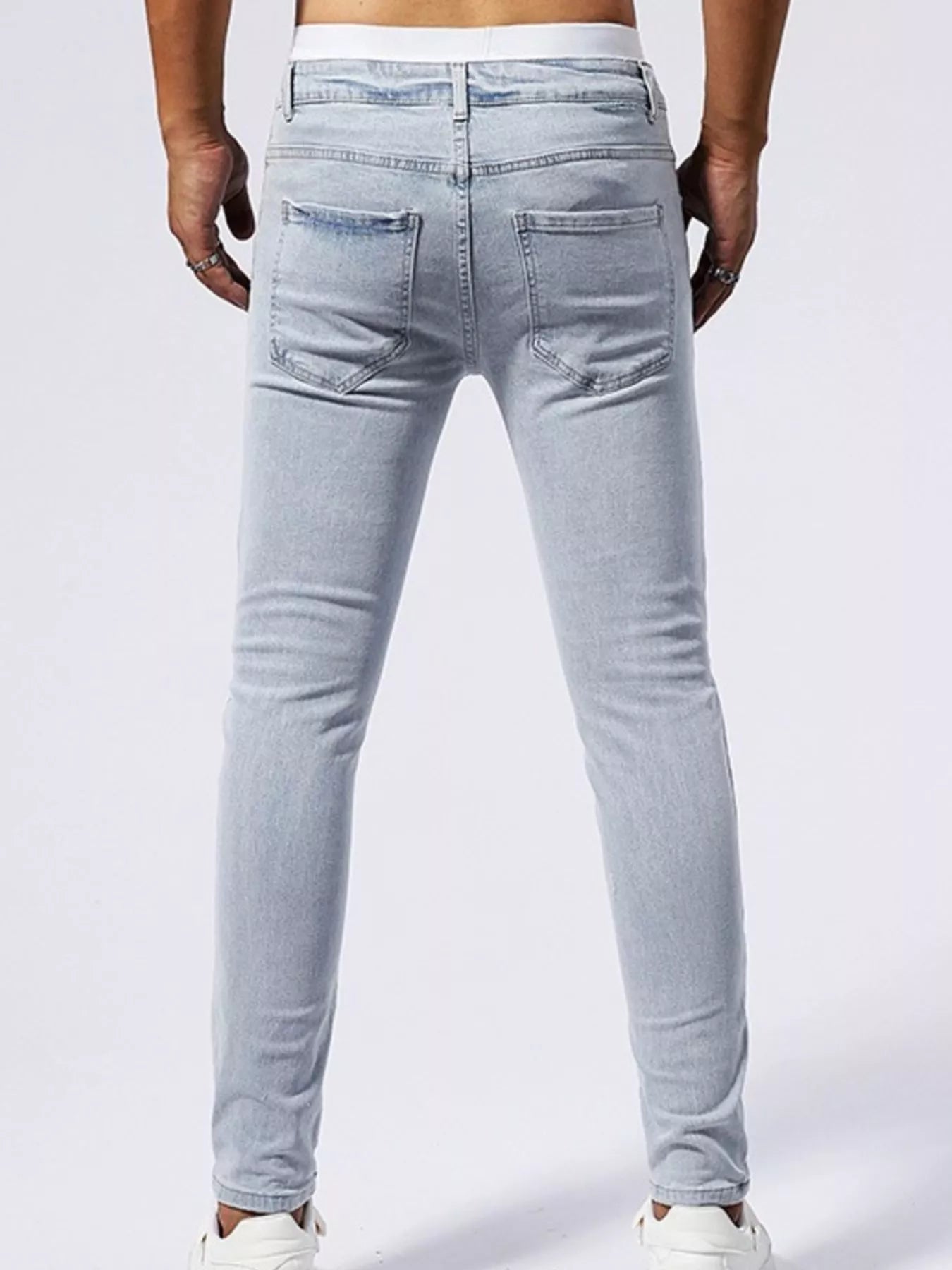 Men's Distressed Slim Fit Jeans - cas7m