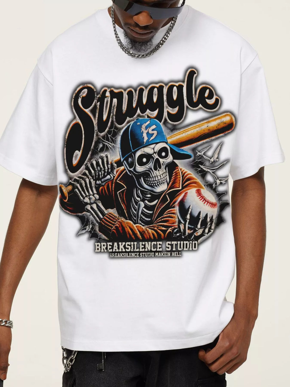 Men's Graphic Round Neck Short Sleeve T-Shirt - cas7m