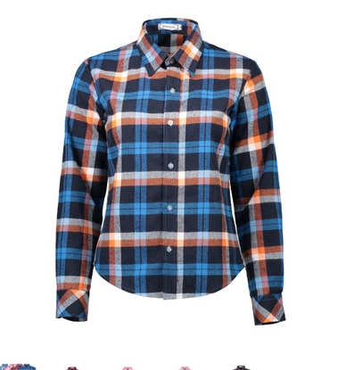 Women's Long Sleeve Cotton Plaid Shirt for Work