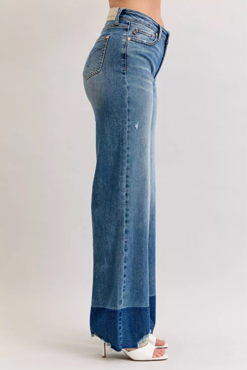 Judy Blue Raw Hem High Waist Column Straight Jeans - cas7m