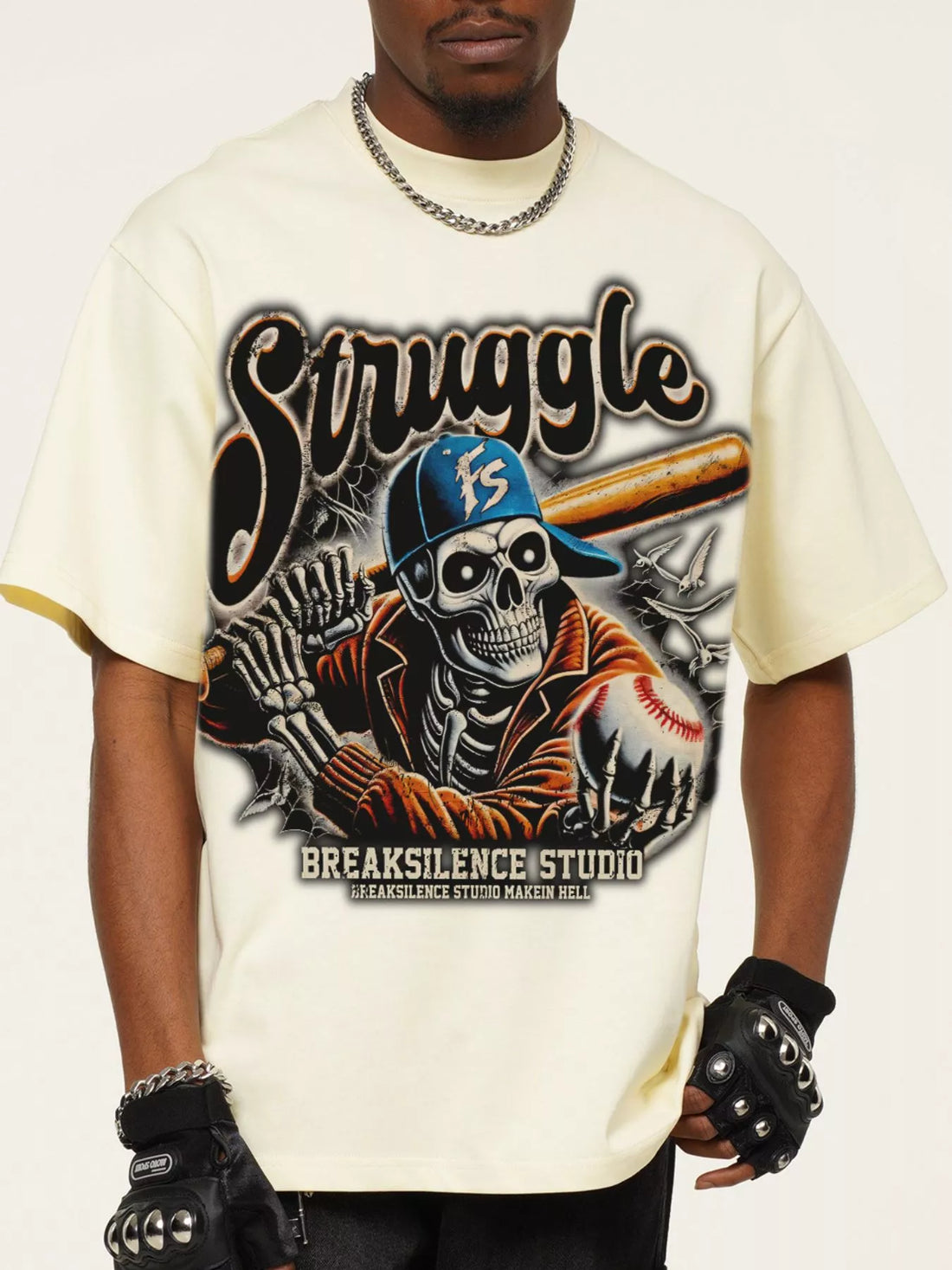 Men's Graphic Round Neck Short Sleeve T-Shirt - cas7m