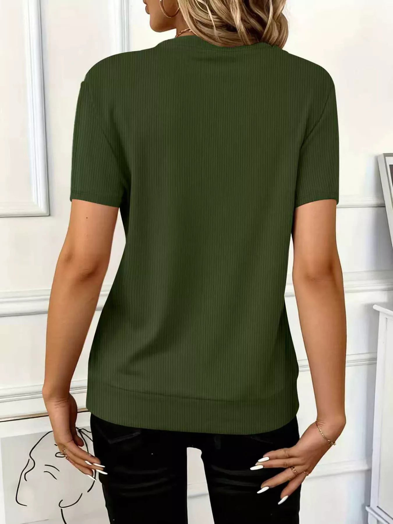 Half Zip Short Sleeve Top - cas7m
