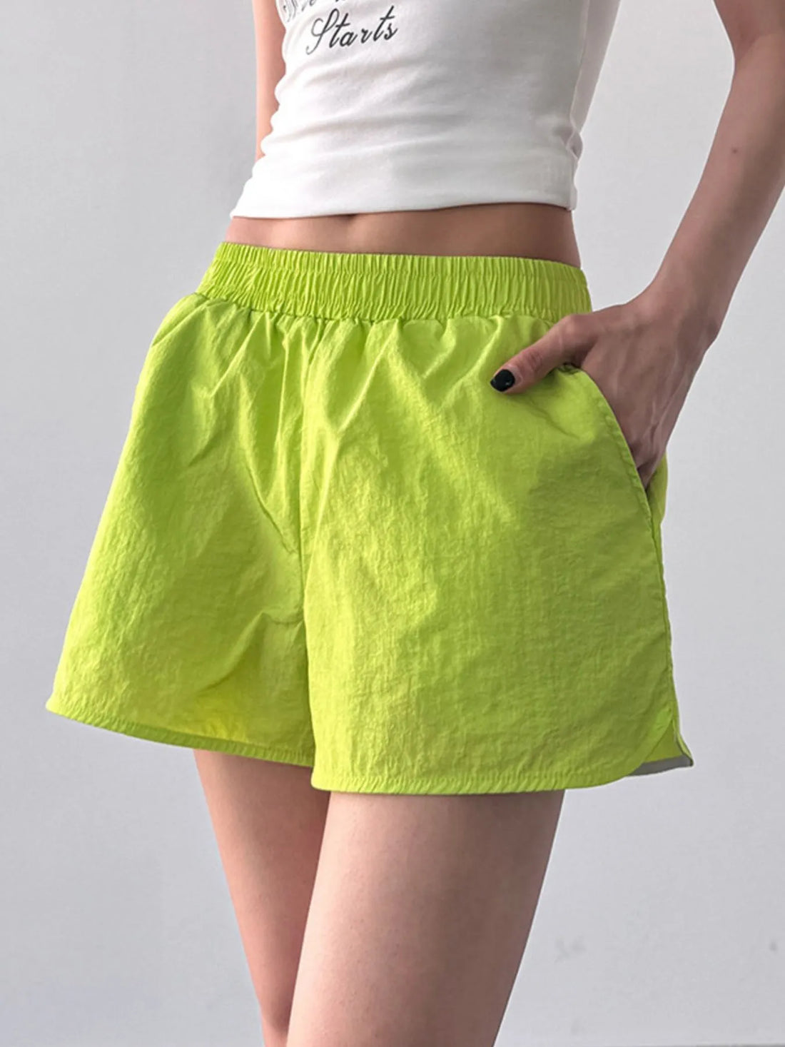 Elastic Waist Active Shorts - cas7m