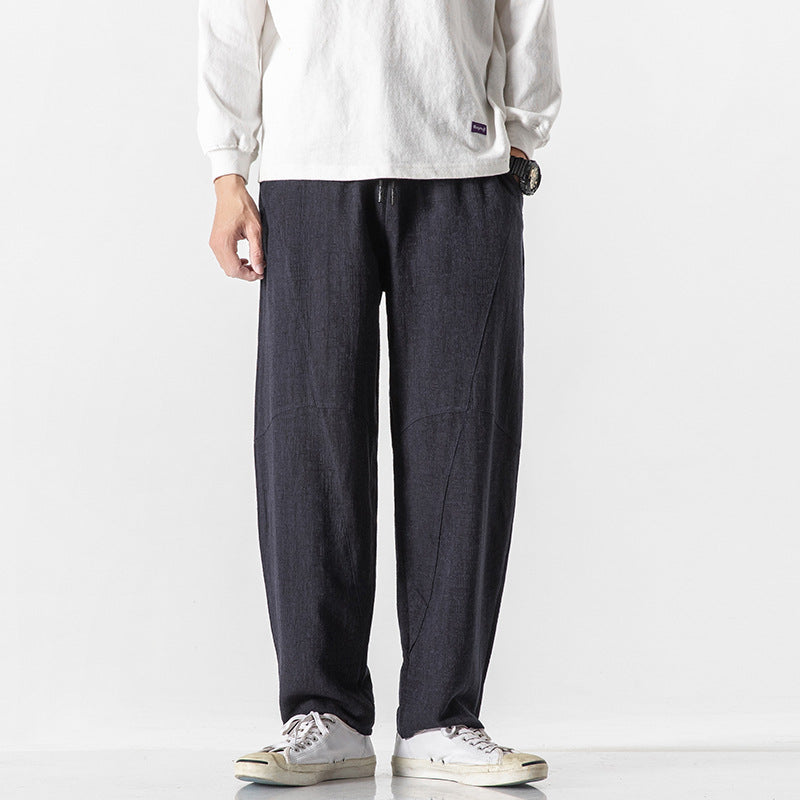 Cotton-linen Mens Pants Linen Pants Loose-fit - cas7m