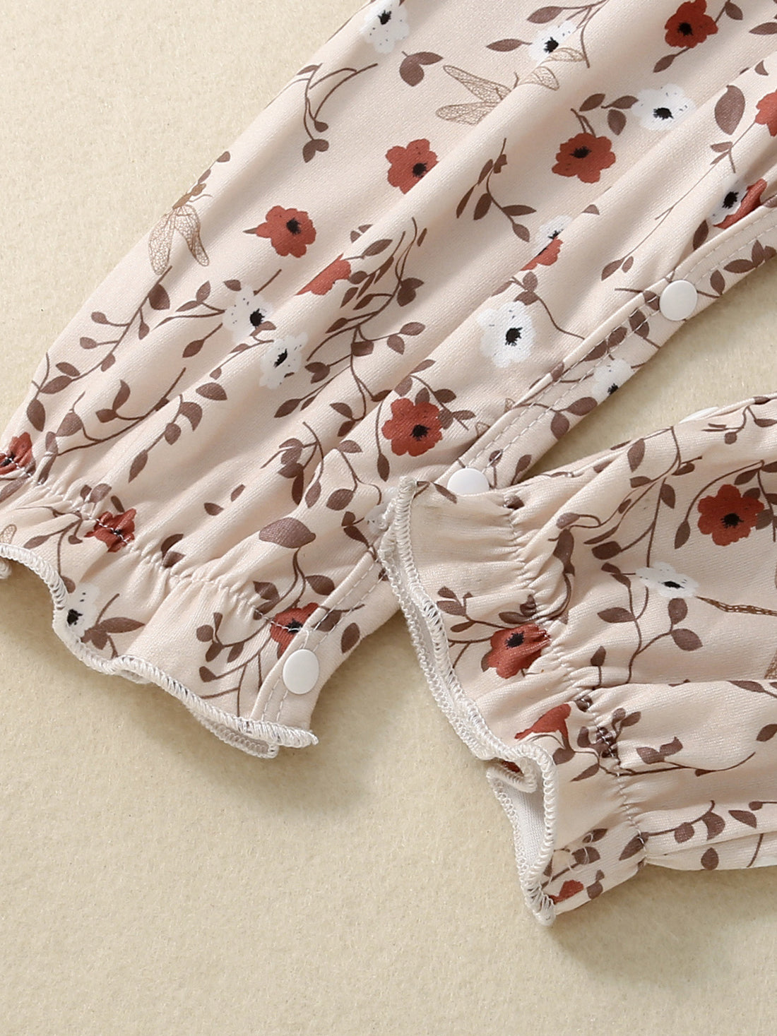 Children's Floral Print Smocked Jumpsuit - cas7m