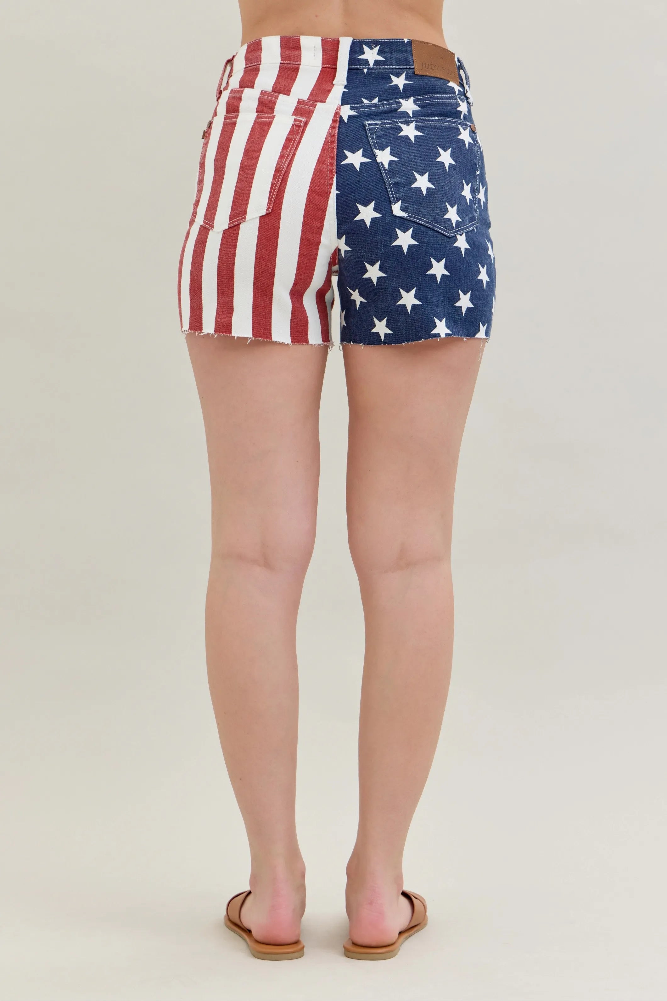 Judy Blue USA Flag High-Waisted Denim Shorts – Summer Essential - cas7m