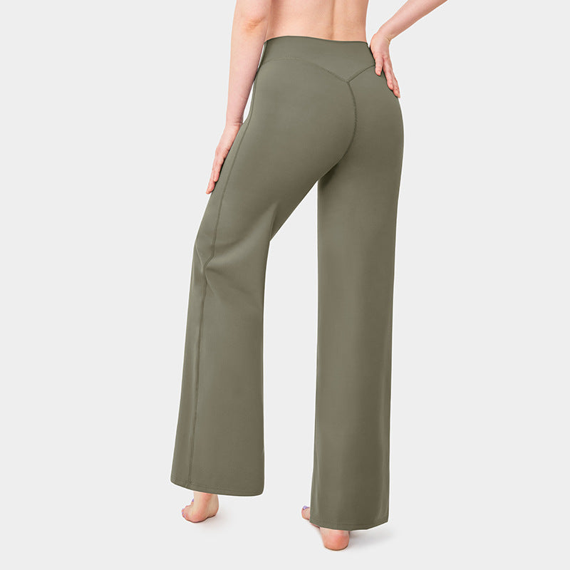 Fashionable Loose Straight-leg Yoga Pants For Women - cas7m