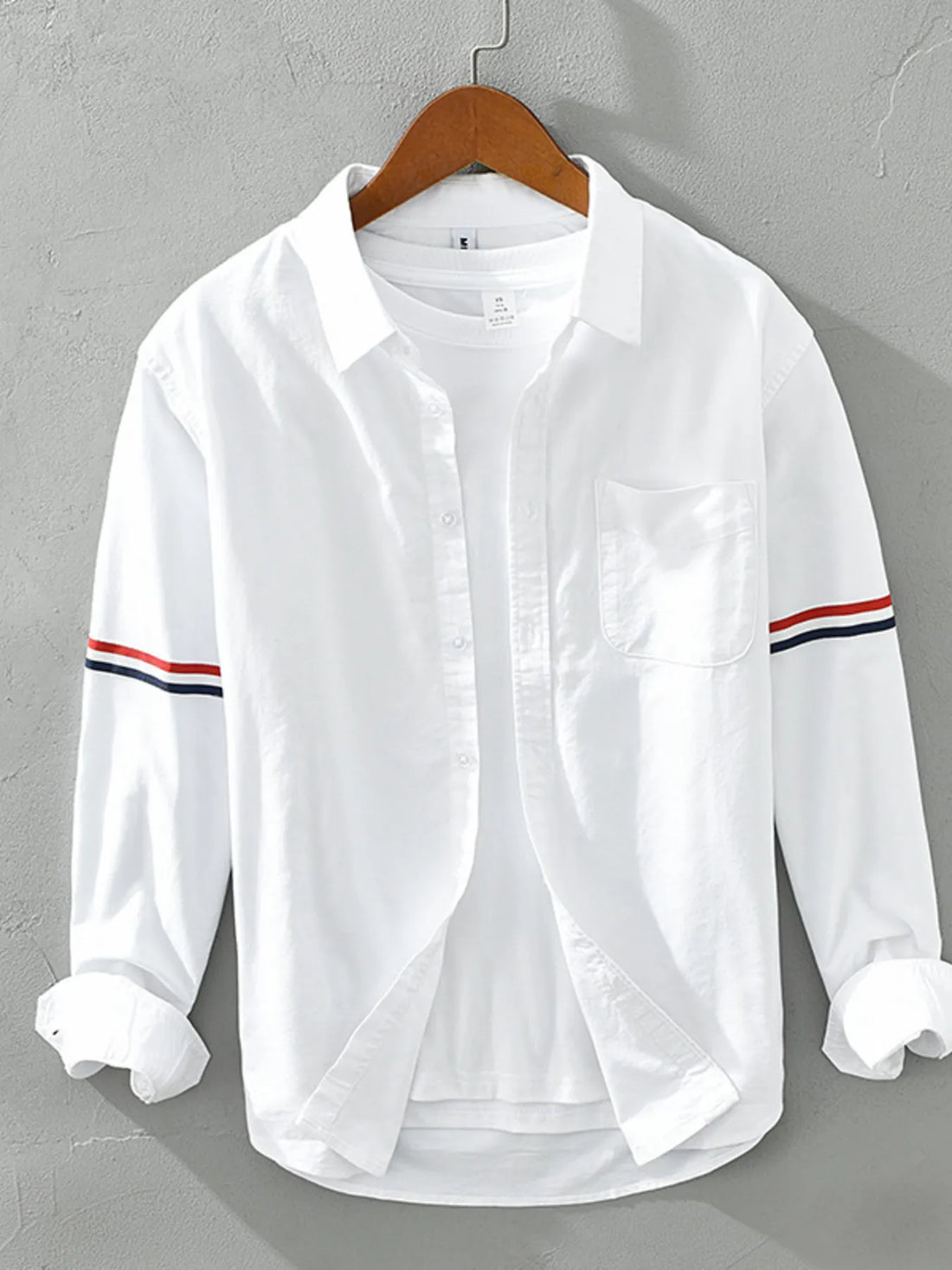Men's Plus Size Long Sleeve Button-Up Shirt - cas7m