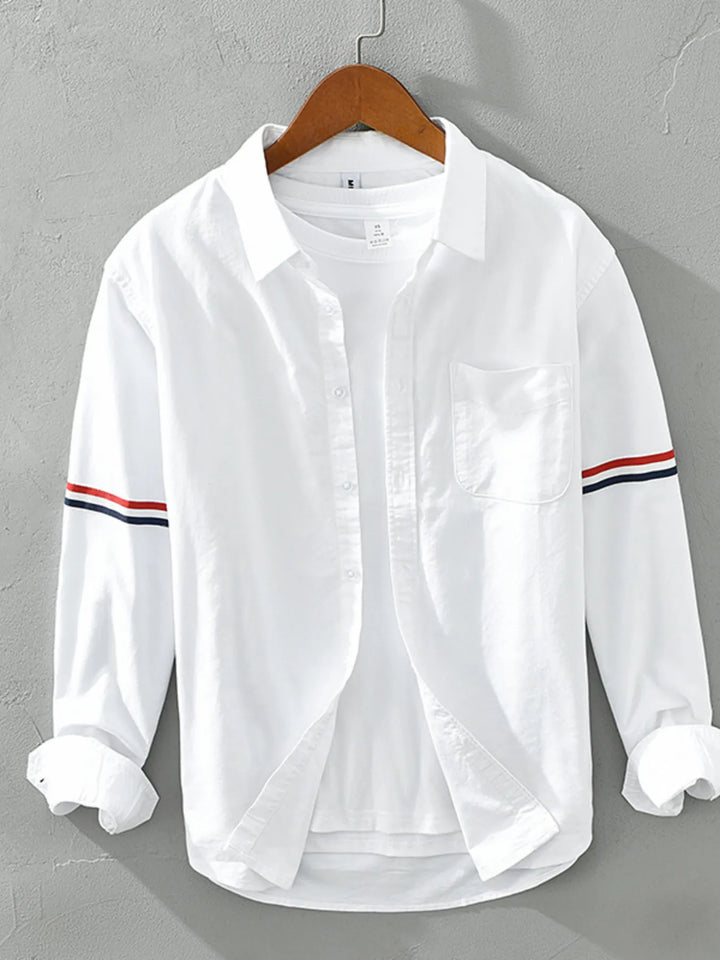 Men's Plus Size Long Sleeve Button-Up Shirt - cas7m
