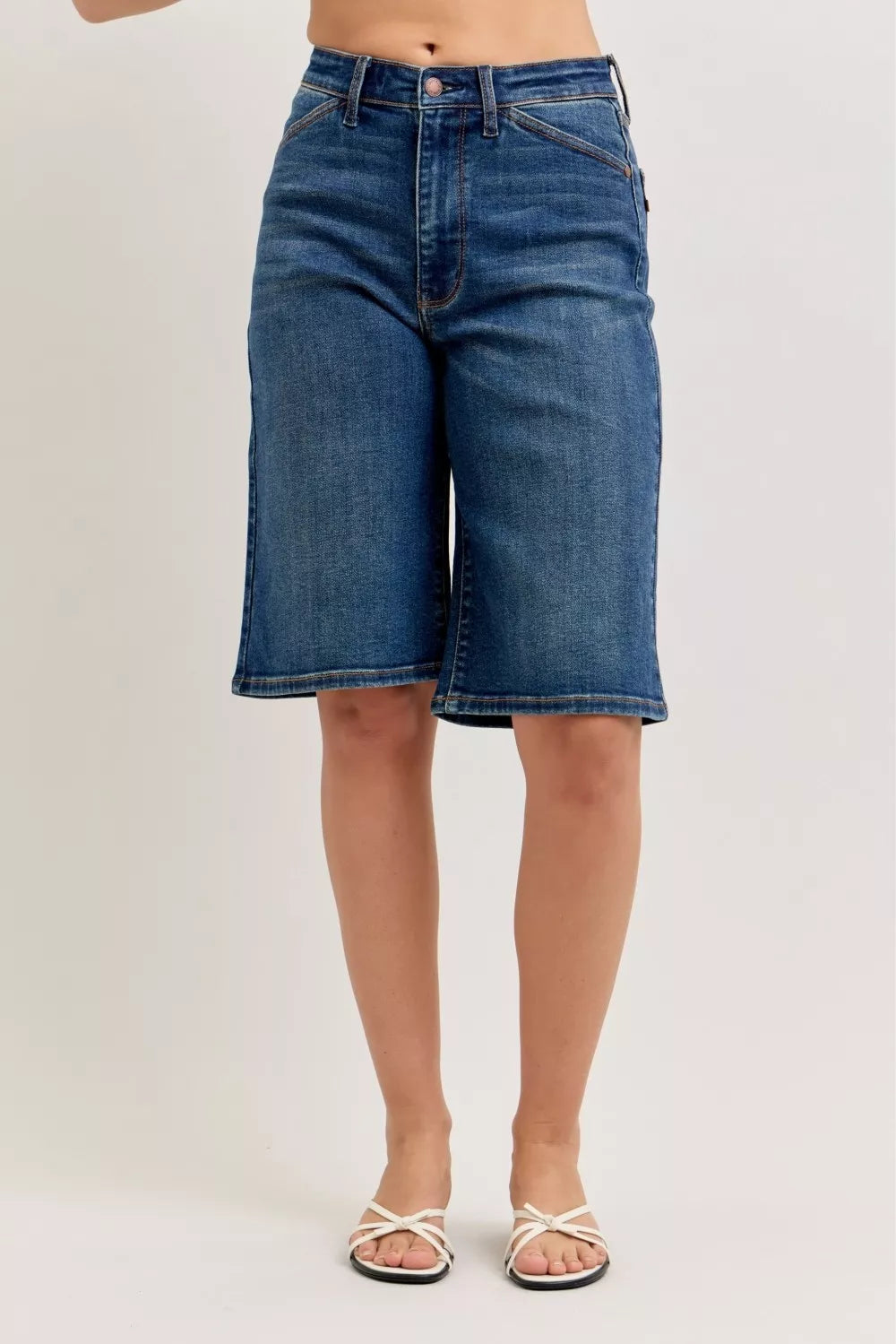 Judy Blue High Waist Bermuda Denim Shorts - cas7m