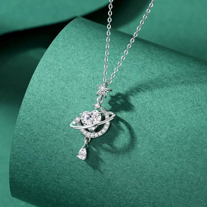 Planet Heart Pendant Necklace - cas7m