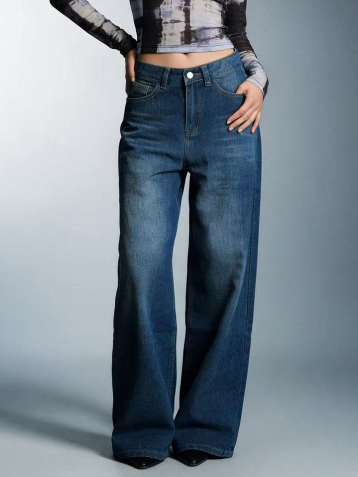 High-Waisted Wide Leg Jeans - cas7m