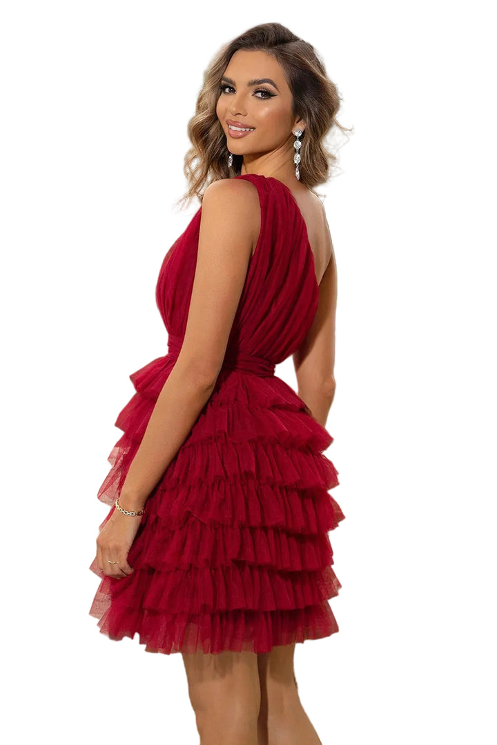 One-Shoulder Sleeveless Dress - cas7m