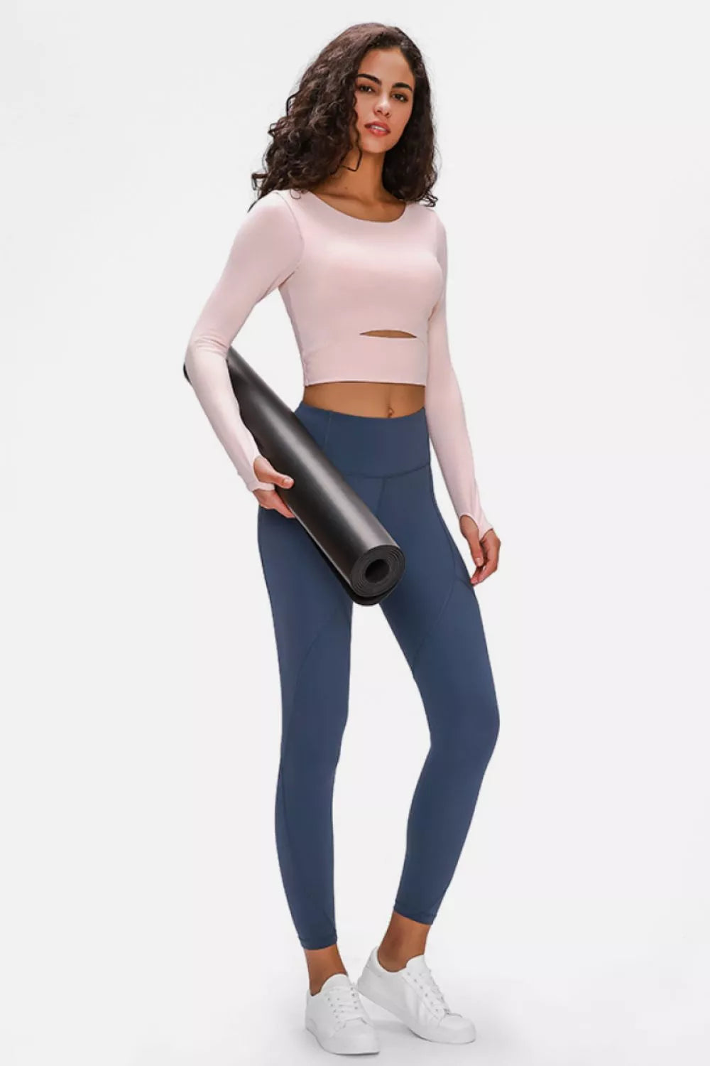 Millennia Long Sleeve Cropped Top With Sports Strap - cas7m