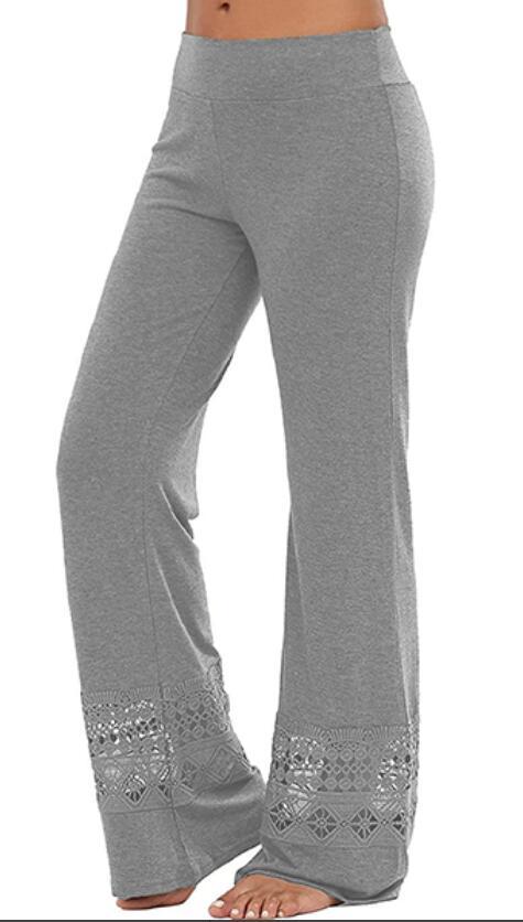 Plus Size Women's Casual Lace Flare Leg Pants