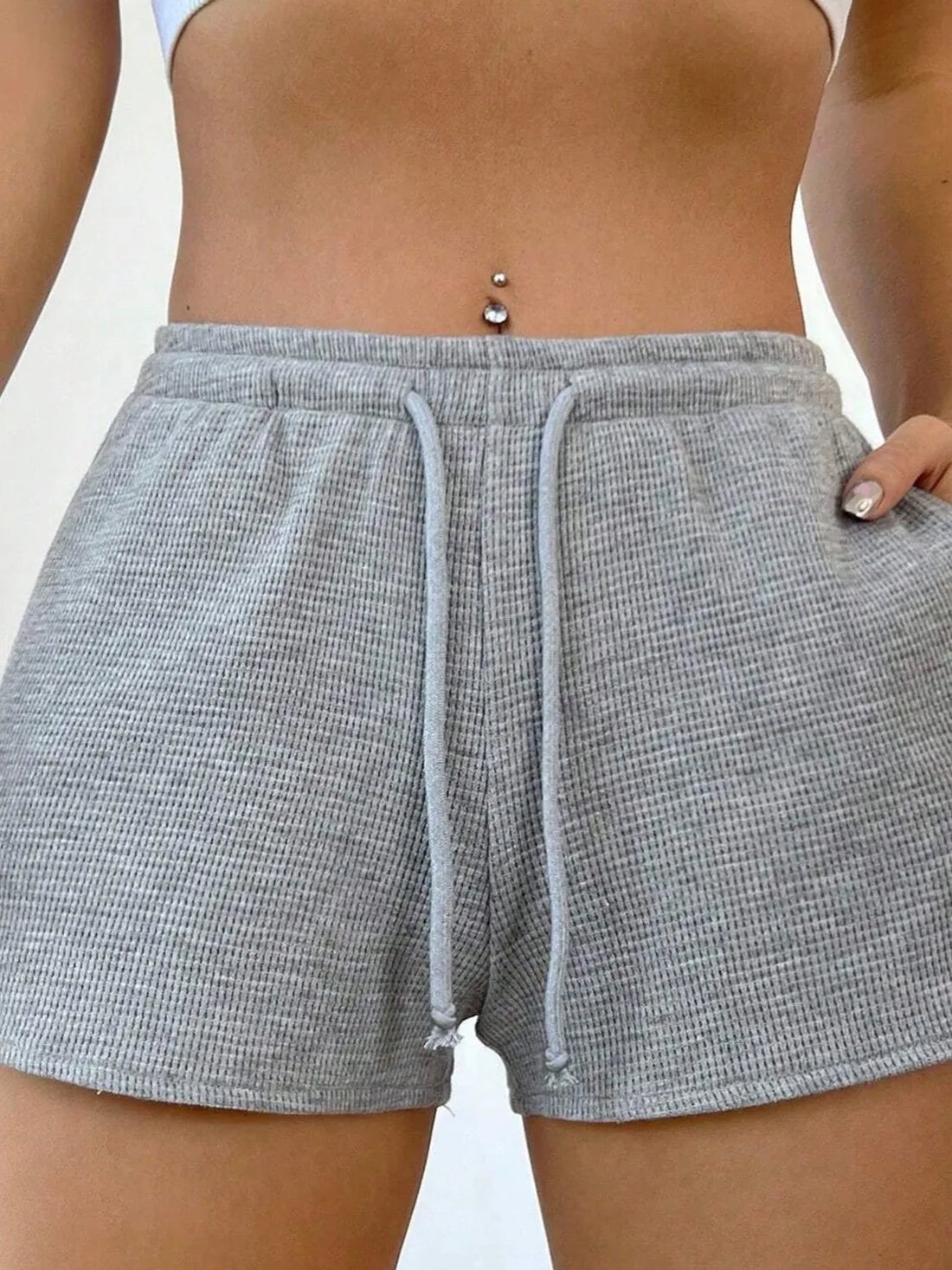 Drawstring Shorts with Pockets - cas7m