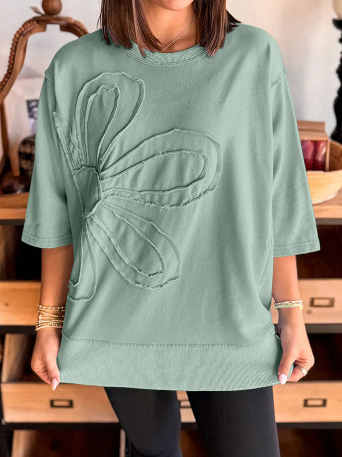 Round Neck Oversized T-Shirt - cas7m