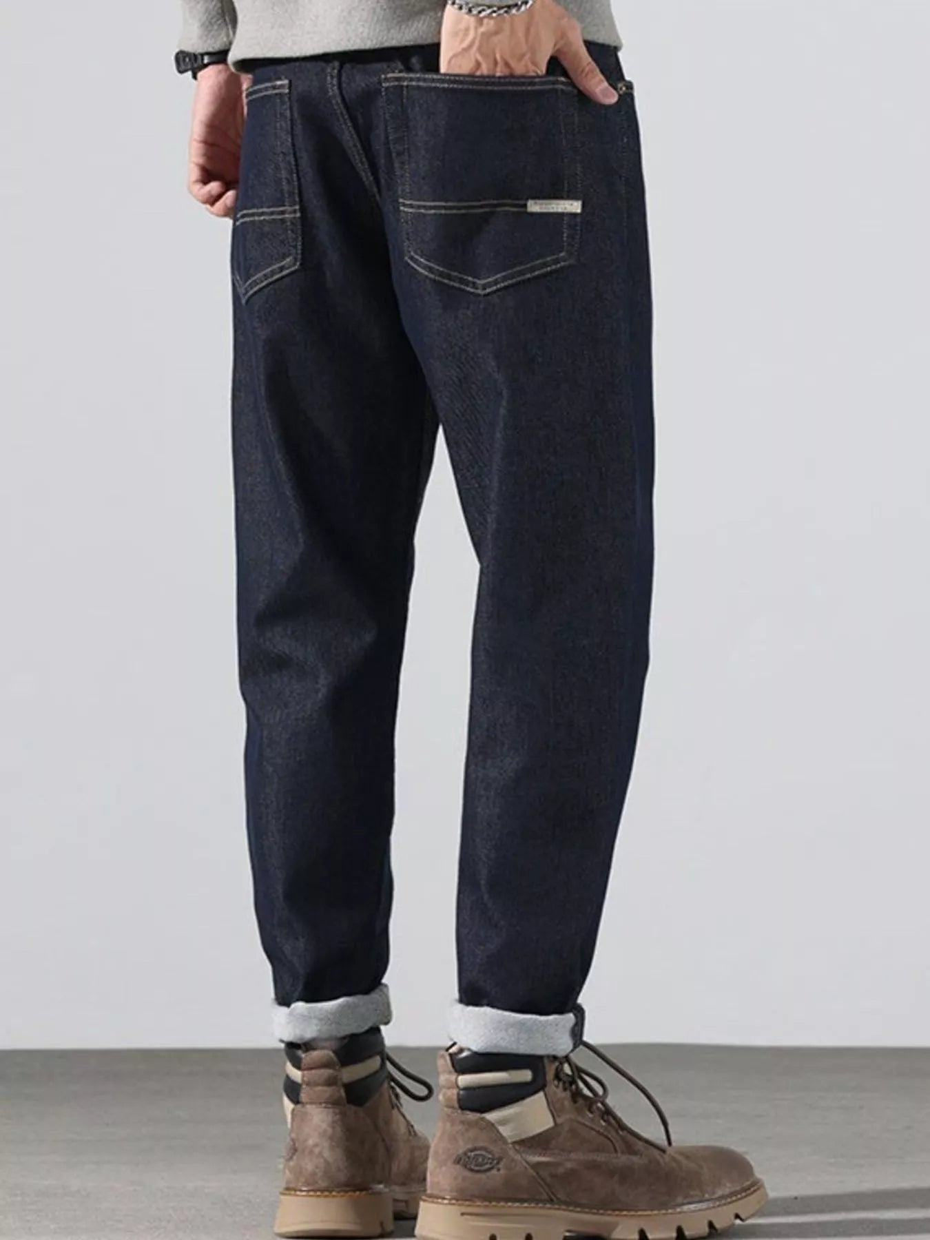 Men's Pocketed Loose Fit Jeans - cas7m