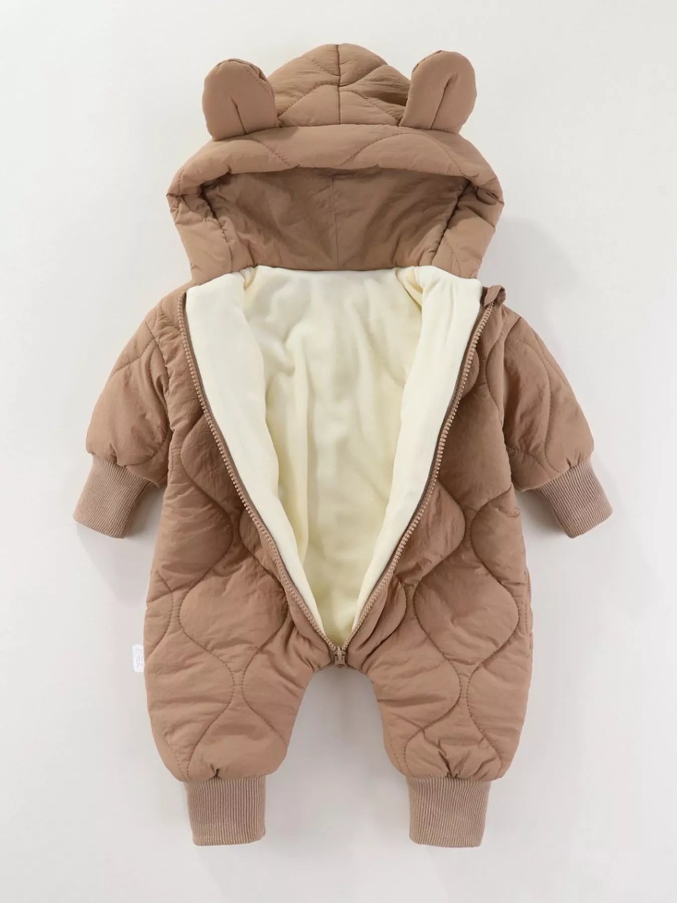 Children's Zip Front Hooded Padded One-Piece - cas7m