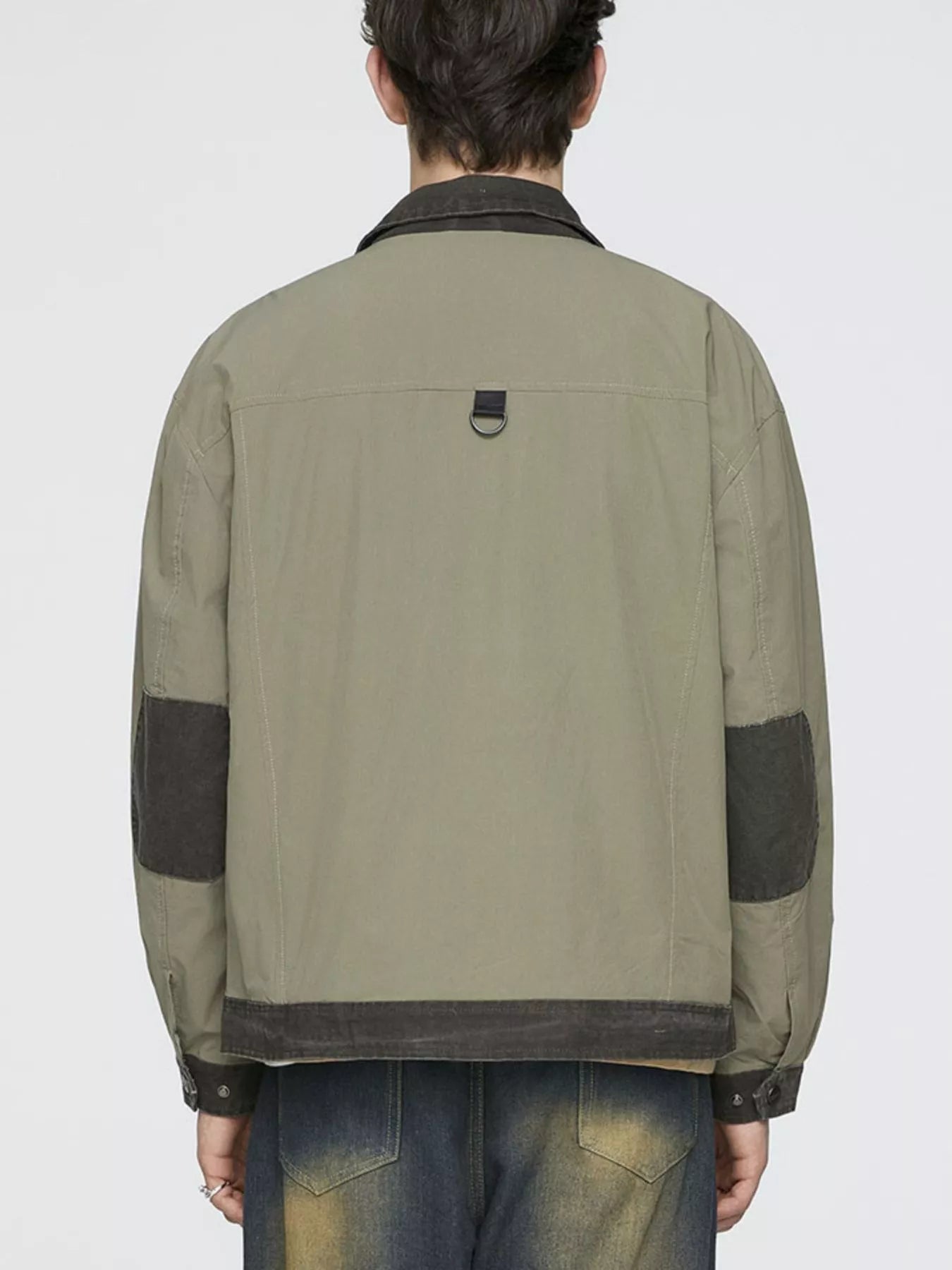 Men's Plus Size Snap Down Long Sleeve Jacket - cas7m