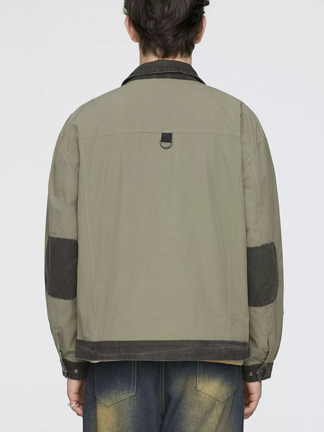 Men's Plus Size Snap Down Long Sleeve Jacket - cas7m